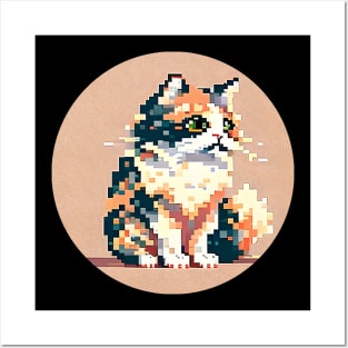 Cat Pixel - Love Cat Posters and Art